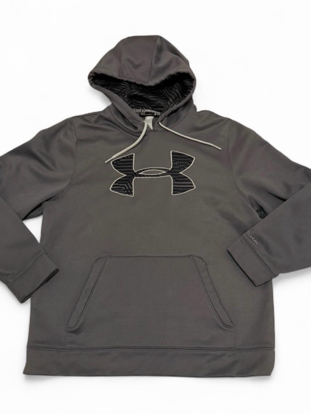 Under Armour grey storm fleece big logo hoodie sweater